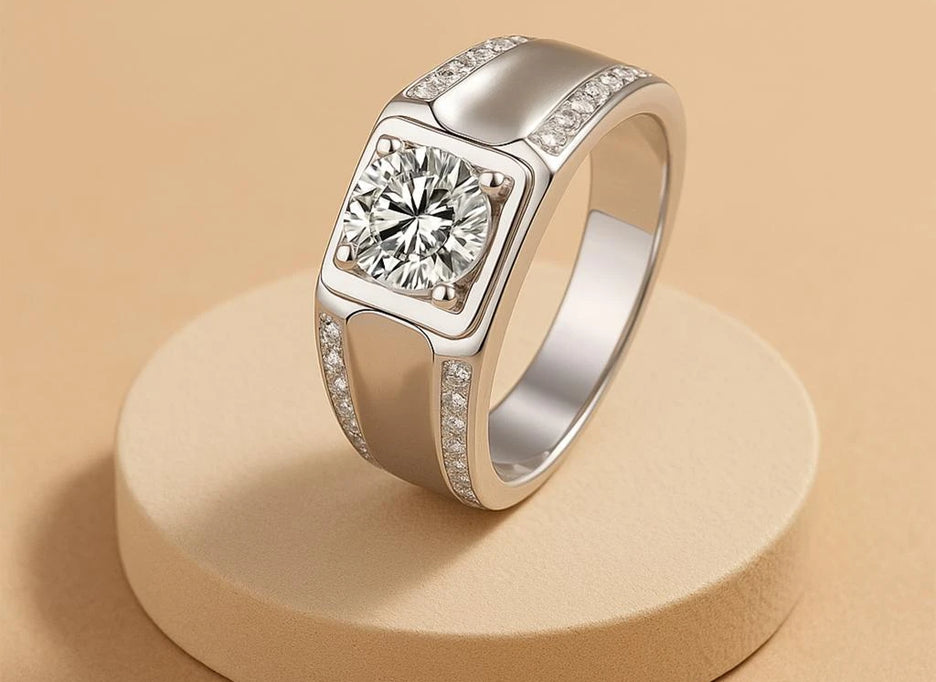 1 Carat Princess Cut Moissanite Luxury Ring
