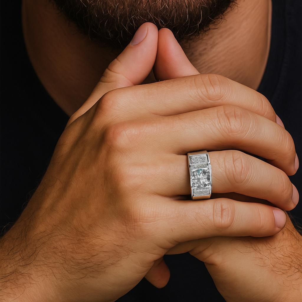 Moissanite Diamond Engagement Wedding Ring For Men
