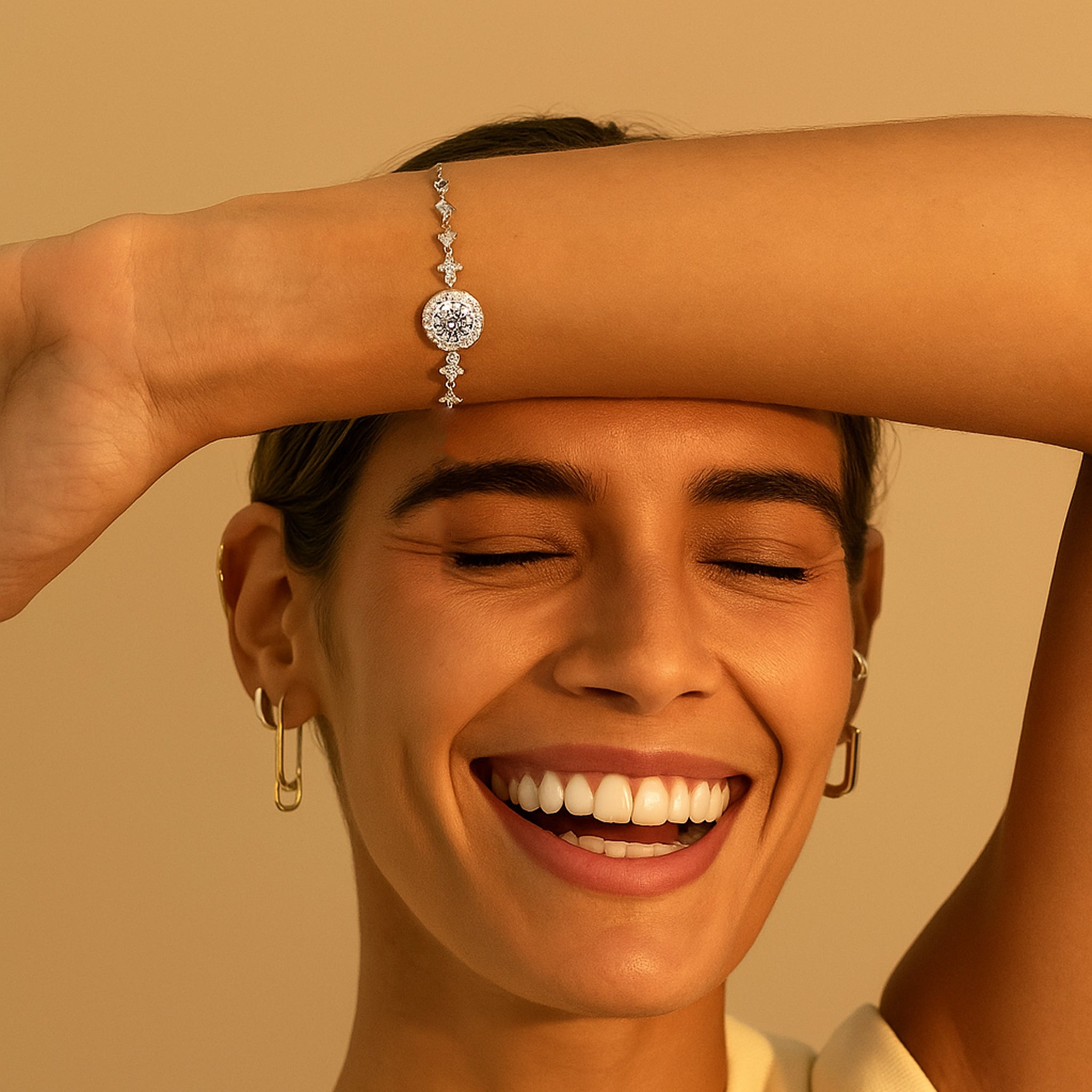 Moissanite Round Bag Simple  Bracelet for Women's