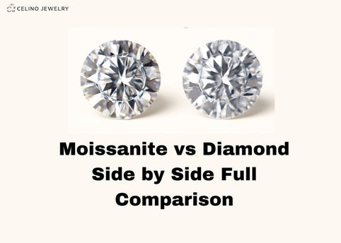 moissanite vs diamond side by side