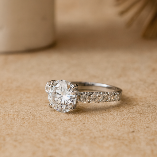 Platinum Moissanite Unique Oval Solitaire Cut Stylish Women's Ring