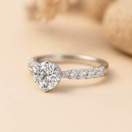 Platinum Moissanite Unique Oval Solitaire Cut Stylish Women's Ring