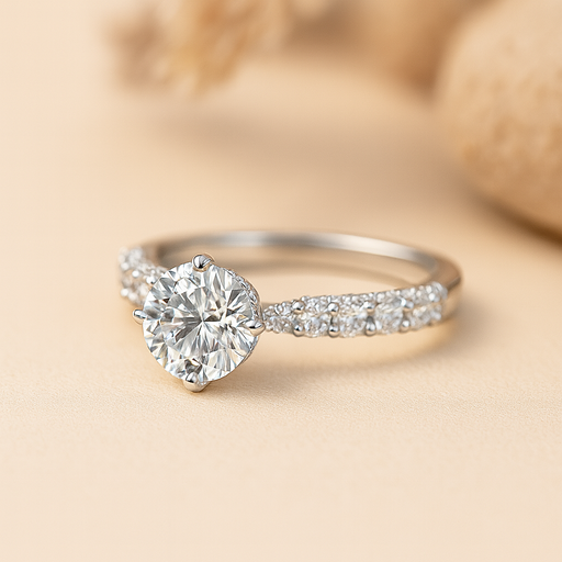 Platinum Moissanite Unique Oval Solitaire Cut Stylish Women's Ring