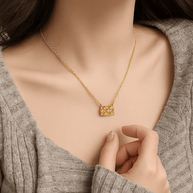 S925 Sterling Silver Moissanite Diamond Gold Plated Women's Necklace