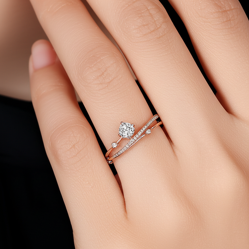 S925 Sterling Silver Four Claw Moissanite Ring for Women