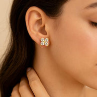 Moissanite Sterling Silver Ear Stud for Women