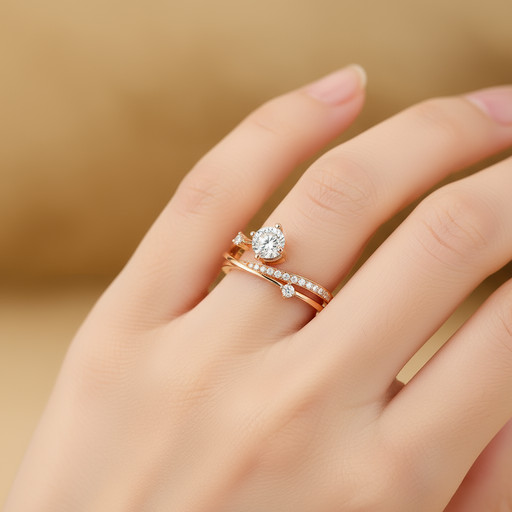 S925 Sterling Silver Four Claw Moissanite Ring for Women