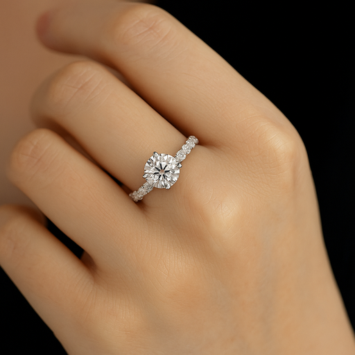 Platinum Moissanite Unique Oval Solitaire Cut Stylish Women's Ring