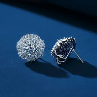 Pair of 1-carat moissanite stud earrings in 925 sterling silver