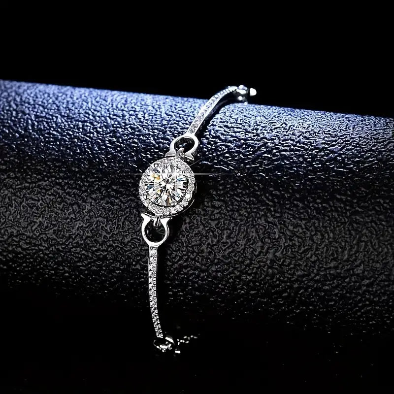 1ct Moissanite Bracelet – 925 Pure Silver Jewelry