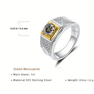 Moissanite 1 Carat Ring – 925 Sterling Silver + 18k Gold Plated