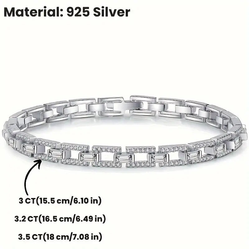 3ct Sterling Silver Moissanite Bracelet