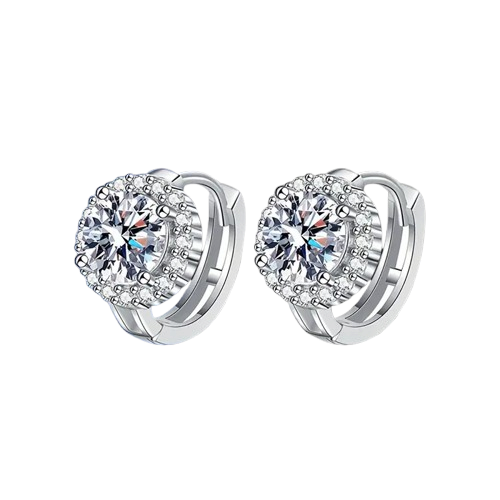 Moissanite 1 Carat Stud Earrings - 925 Sterling Silver