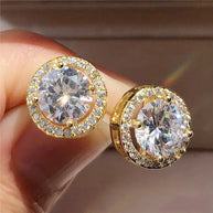 925 Sterling Silver Moissanite Earrings - 18K Gold Plated