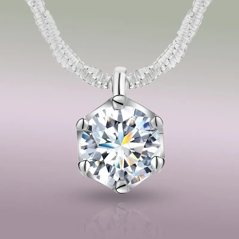 1CT Moissanite Necklace For Women