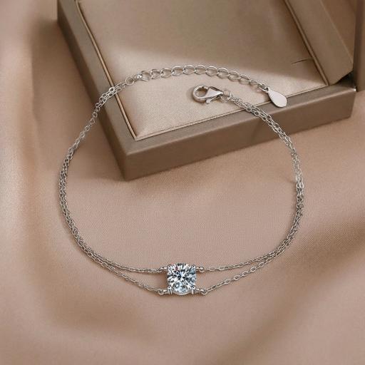 925 Sterling Silver Diamond Moissanite Bracelet