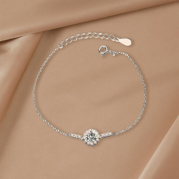 925 Sterling Silver Moissanite Diamond Bracelet For Women