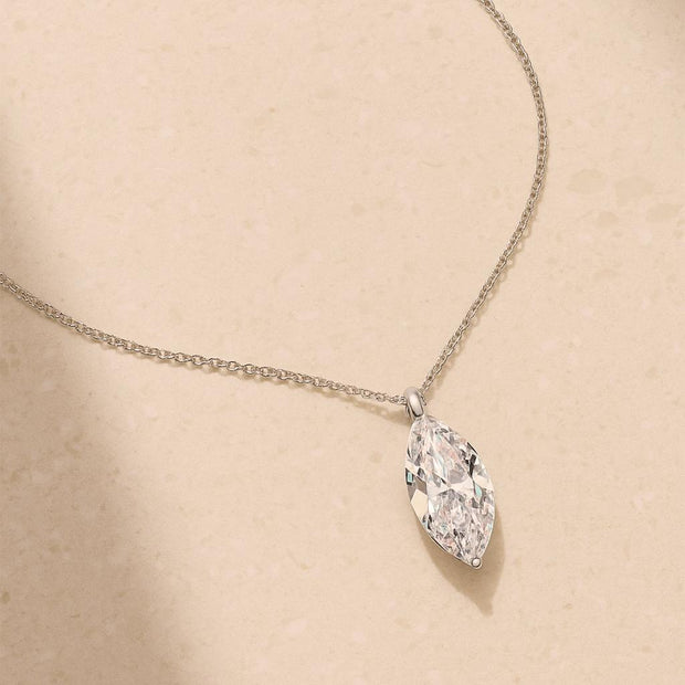 S925 Silver Moissanite necklace  Horse Eye  Shape