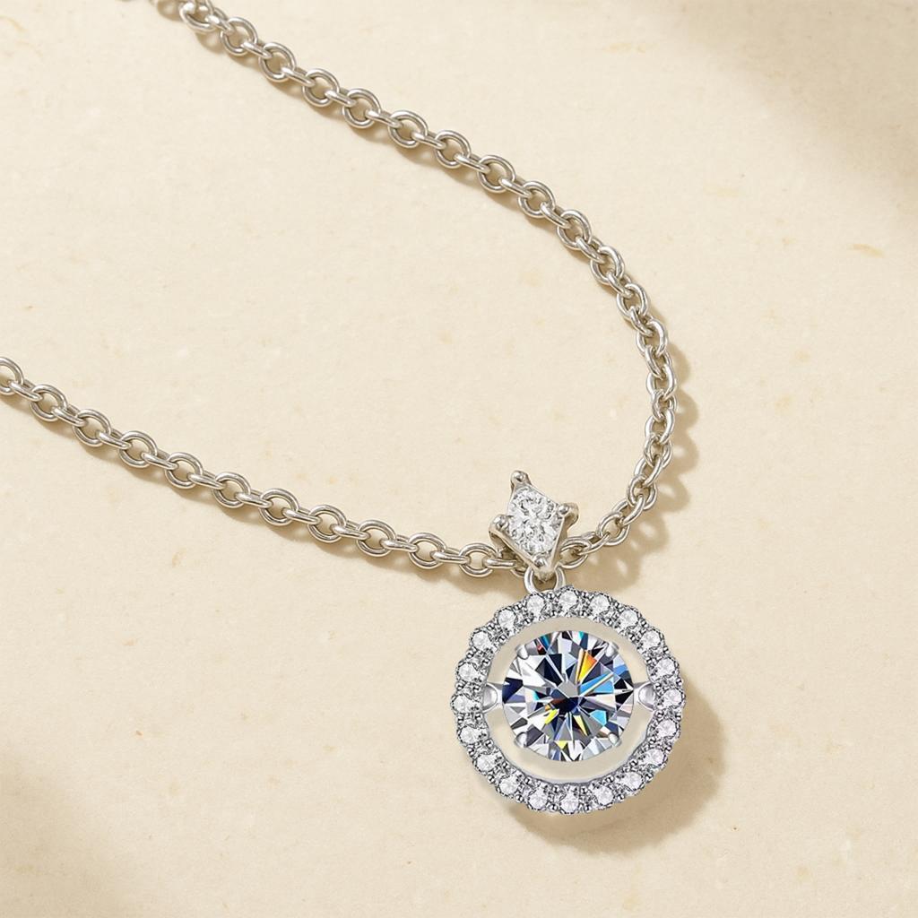 S925 Sterling Silver Moissanite Pendant For Women