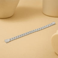 S925 Silver Moissanite Cuban Chain Luxurious Bracelet For Men and Women