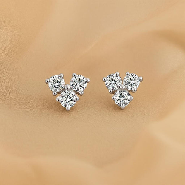 925 Sterling Silver Moissatine love Earrings For Women