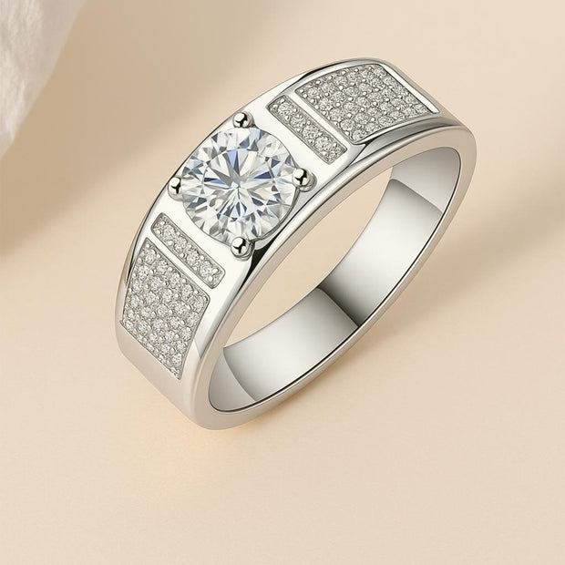 Moissanite Diamond Engagement Wedding Ring For Men