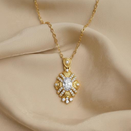925 Silver Moissanite Bauhinia Sunflower Necklace For Charms Women