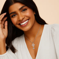 925 Sterling Silver Plated White Gold Diamond Necklaces For Women