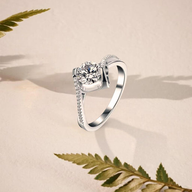 925 Sterling Silver Moissanite Diamond Ring for Women's