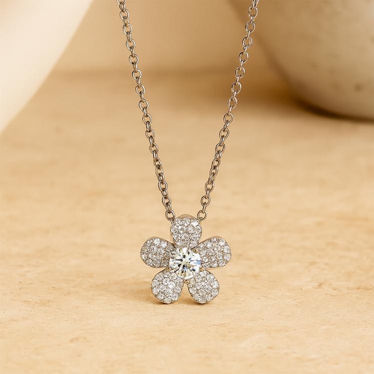 925 Sterling Silver Pendant Moissanite Necklace For Women