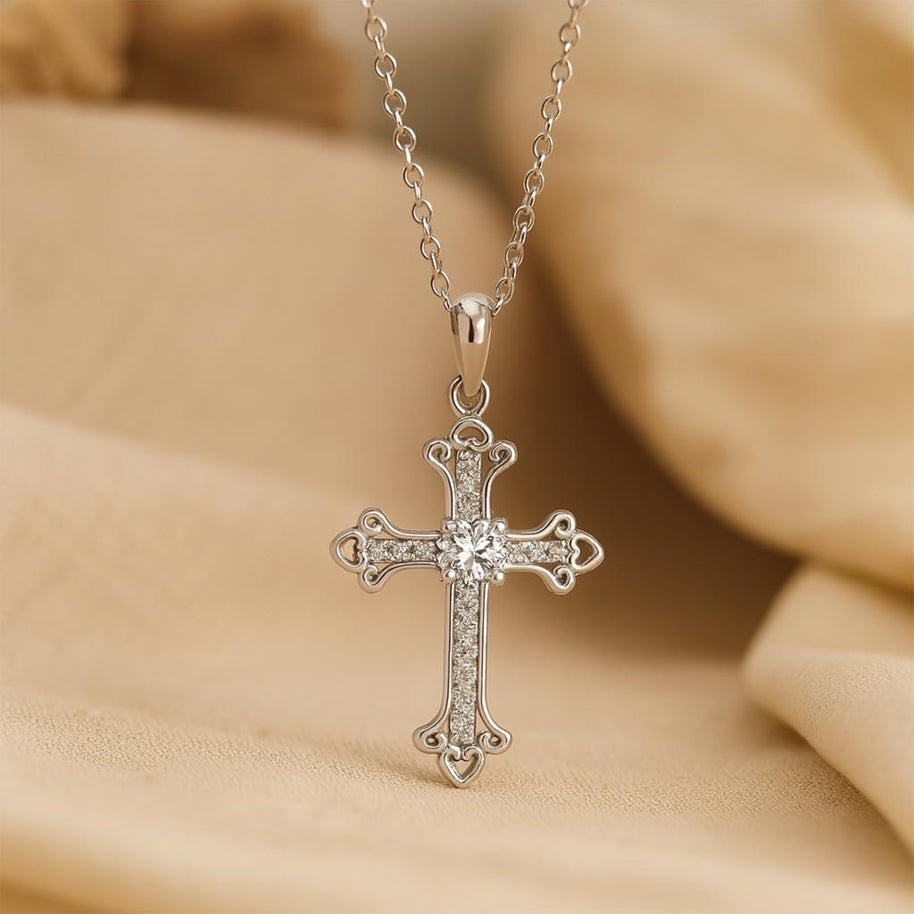 Moissanite Solitaire Pendant Necklace in White Gold Jewelry for Women