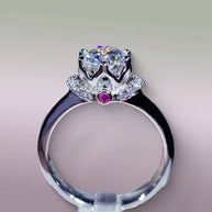1 Carat Round Moissanite Decor Ring