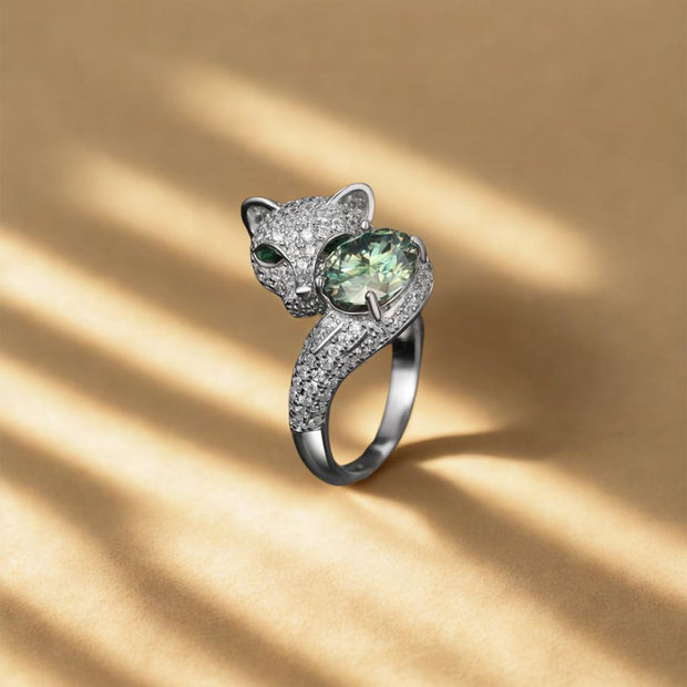 925 Sterling Silver Moissanite Diamond Animal Design Ring For Women