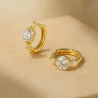 S925 Sterling Silver Moissanite Hoop Earrings For Women