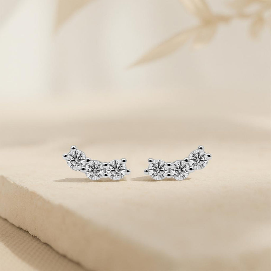 Moissanite Sterling Silve Diamond Earrings