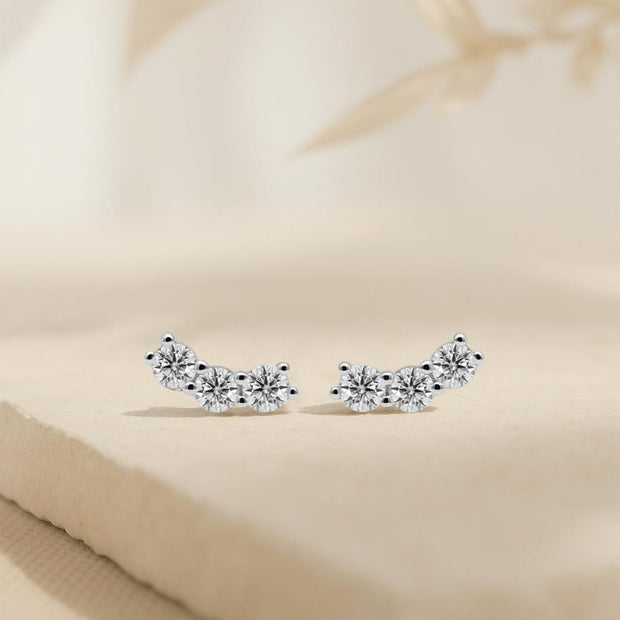 Moissanite Sterling Silve Diamond Earrings