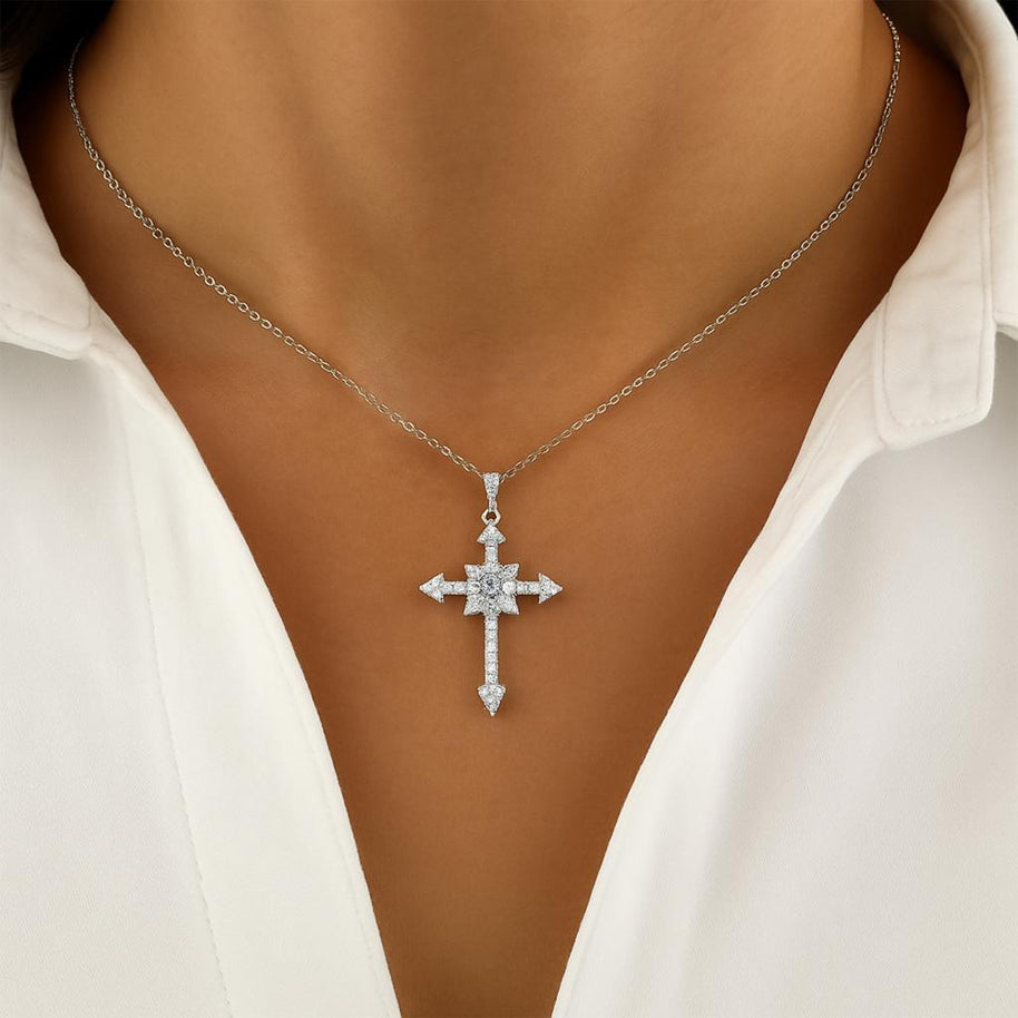 925 Silver Moissanite Pendant Diamonds Necklace
