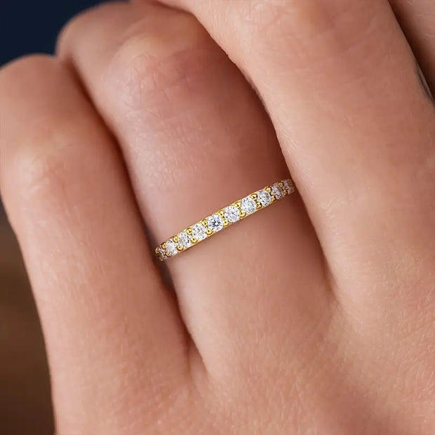 Moissanite Eternity Ring - 925 Sterling Silver