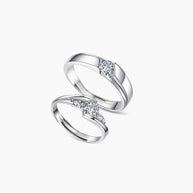 Moissanite Couple Rings in 925 Sterling Silver