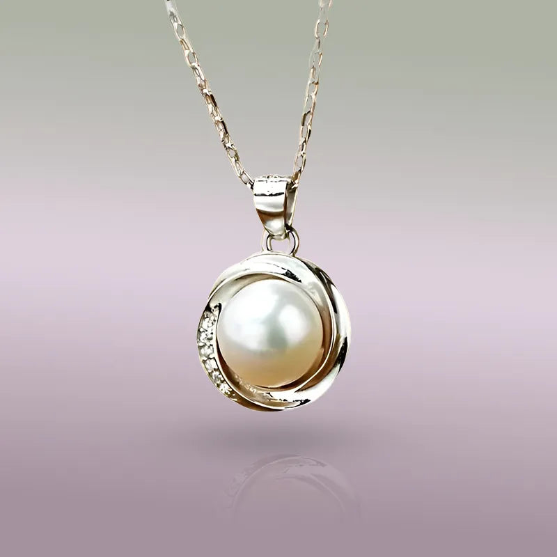 925 Sterling Silver Pearl Pendant Necklace