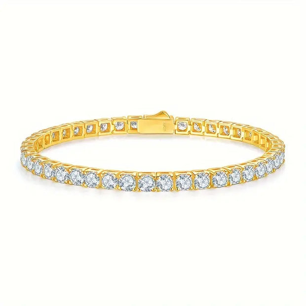 Moissanite Tennis Bracelet - 18k Gold Plated