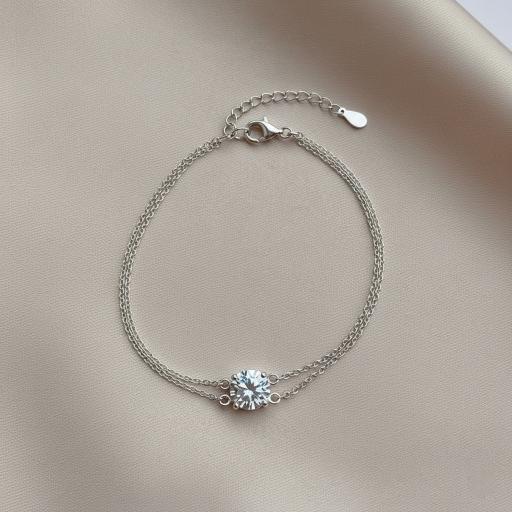 925 Sterling Silver Diamond Moissanite Bracelet