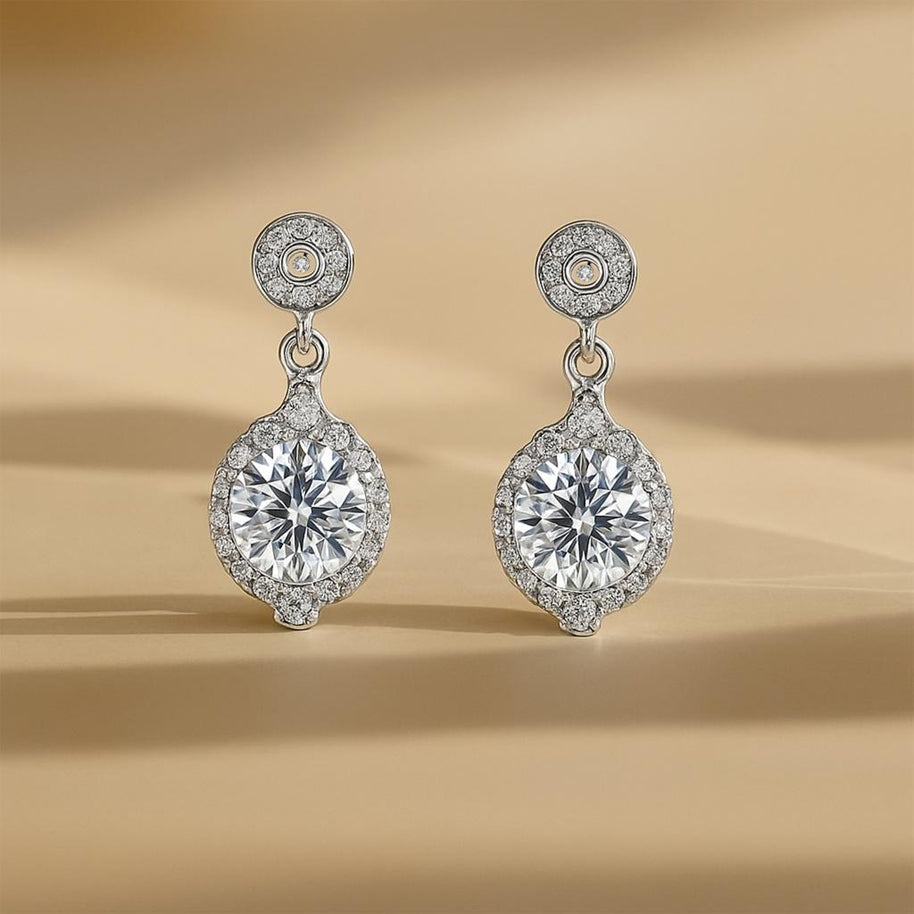S925 Silver Moissanite Earrings for Women Wedding Jewelry