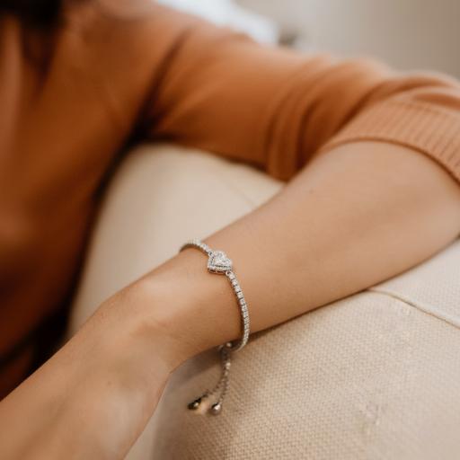 S925 silver women's bracelet Moissanite heart type women's jewelry