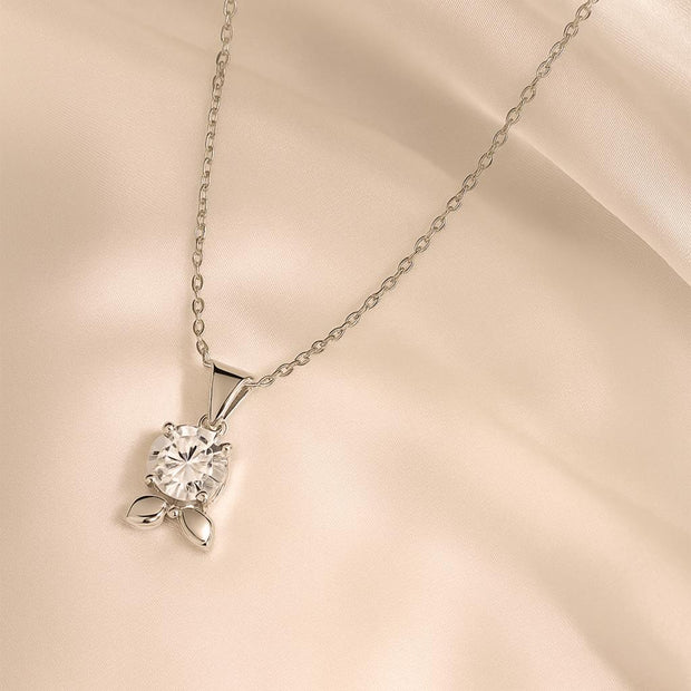 925 Sterling Silver Moissanite Diamond Chain Necklace For Women
