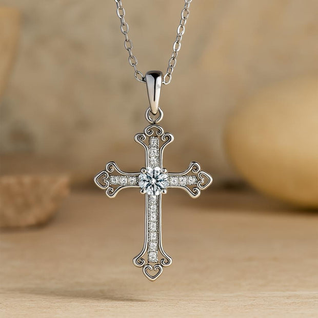 Moissanite Solitaire Pendant Necklace in White Gold Jewelry for Women