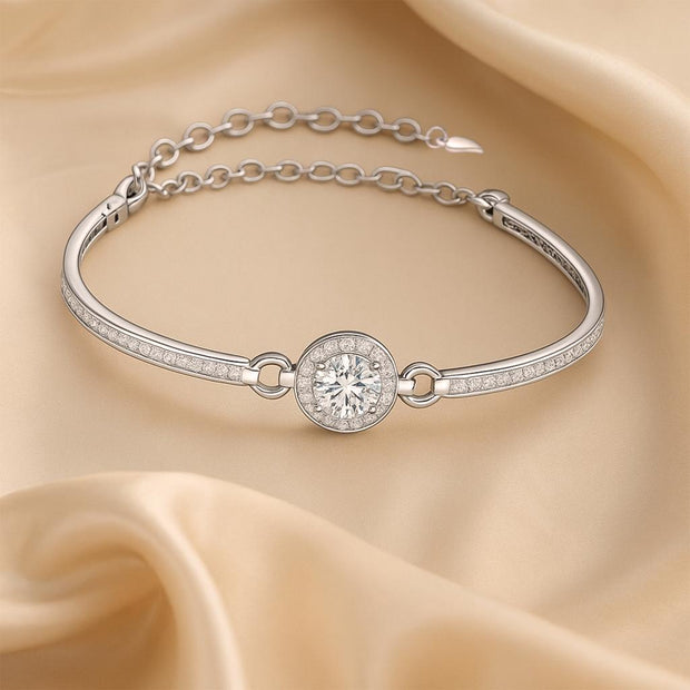 925 Sterling Silver Gold Plated Diamond Moissanite Bracelet For Women