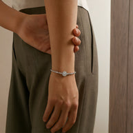 Moissanite Round Bag Simple  Bracelet for Women's