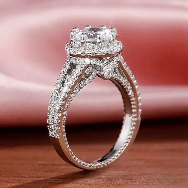 2 Carat 925 Sterling Silver Moissanite Diamond Ring