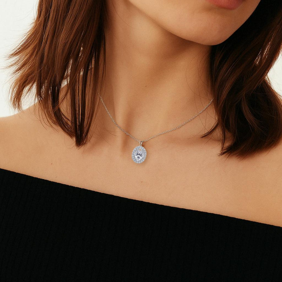 S925 Silver Moissanite Necklace for Women